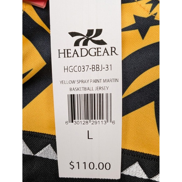 Headgear Classics Martin Jersey Mens Large Yellow Spray Paint 23 Basketball New - Picture 5 of 13